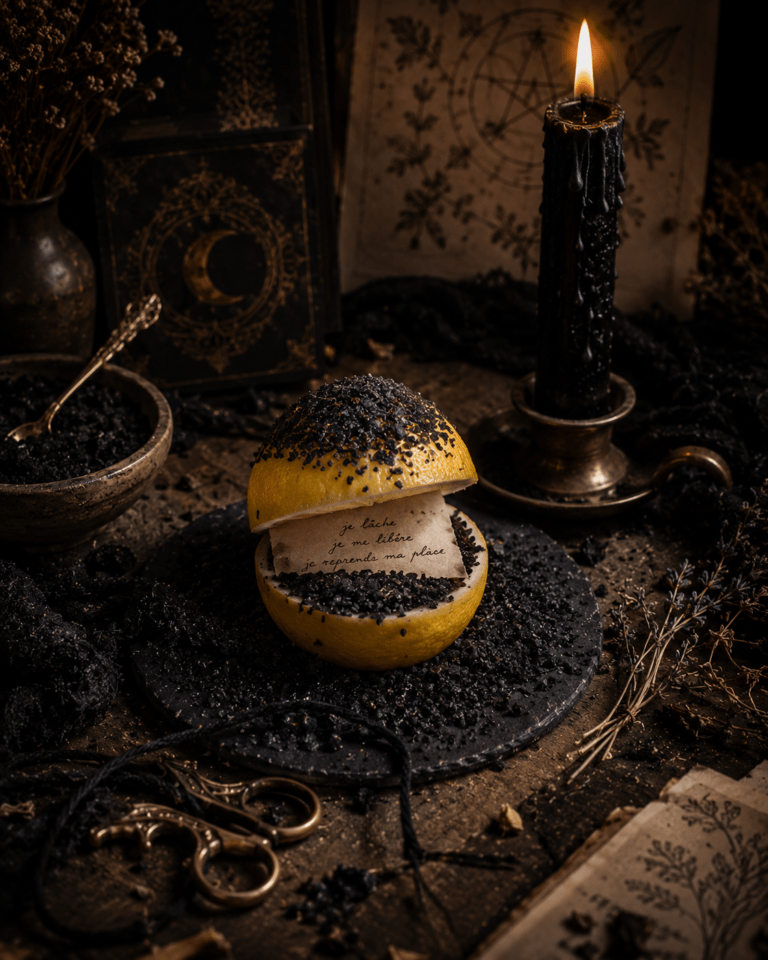 rituel wicca rupture liens toxiques citron sel noir bougie noire